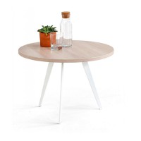Table basse ronde D55 cm blanc