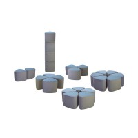 Pouf triangulaire 54 x 54 cm vert/gris