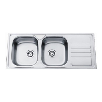 Evier inox 2 bacs