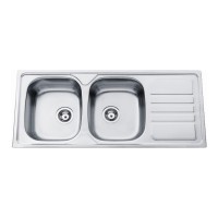 Evier inox 2 bacs