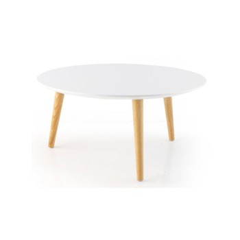 Table basse gigognes plateau rond - pieds bois