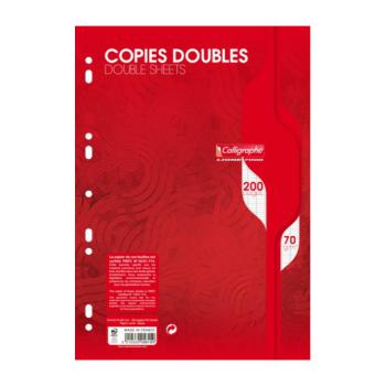 Paquet de 200 pages copies doubles grands carreaux