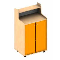 Pupitre d’accueil 2 portes sur roulettes