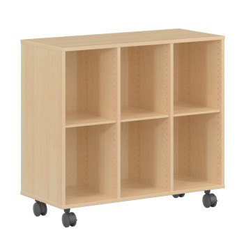 Meuble mobile 6 cases mélaminé hêtre miel L104,5xP45xH95 cm