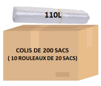 Sac poubelle 110L Transparent BD 43µ