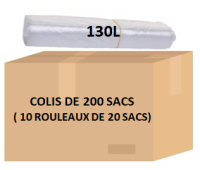 Sac poubelle 130L Transparent BD 43µ