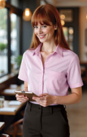 CHEMISE FEMME MANCHES COURTES 
blanc, fermeture à boutons
Toutes tailles