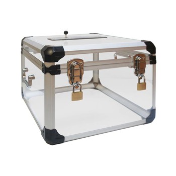 Urne de vote transparente avec compteur et cadenas