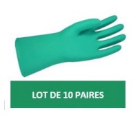 Paire gants nitriles resistant produits chimiques agrees contact alimentaire